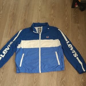 Levi's Men's Blue and White Windbreaker